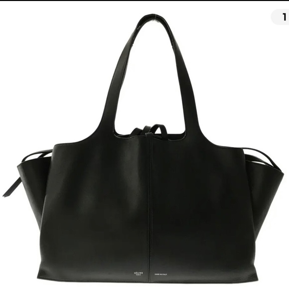 Celine Tri-Fold Medium Tote Bag in Black - Picture 2 of 15